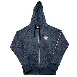 PBR Professional Bull Riders Grey Silver Metallic Full Zip Jacket Size Small